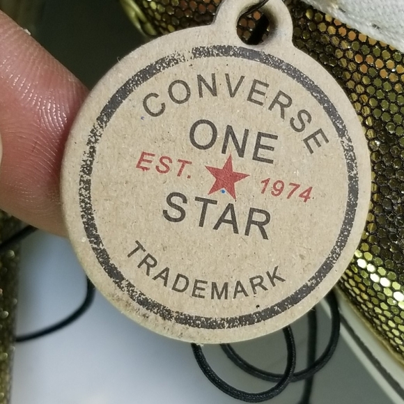 Converse one star sparkly gold slip on shoes S 5.5 - Picture 6 of 7